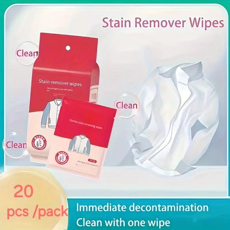 Stain Removal Wet Wipes for Clothing (20-Piece)