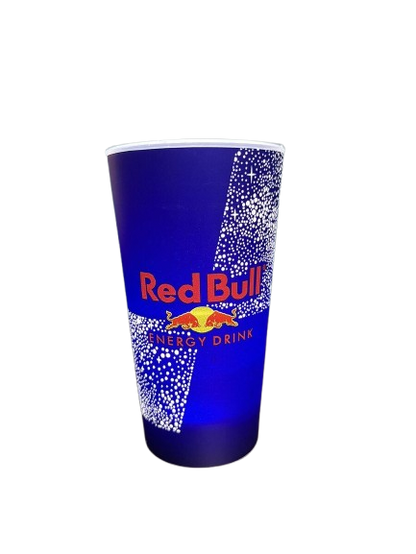 The glowing Red Bull cup